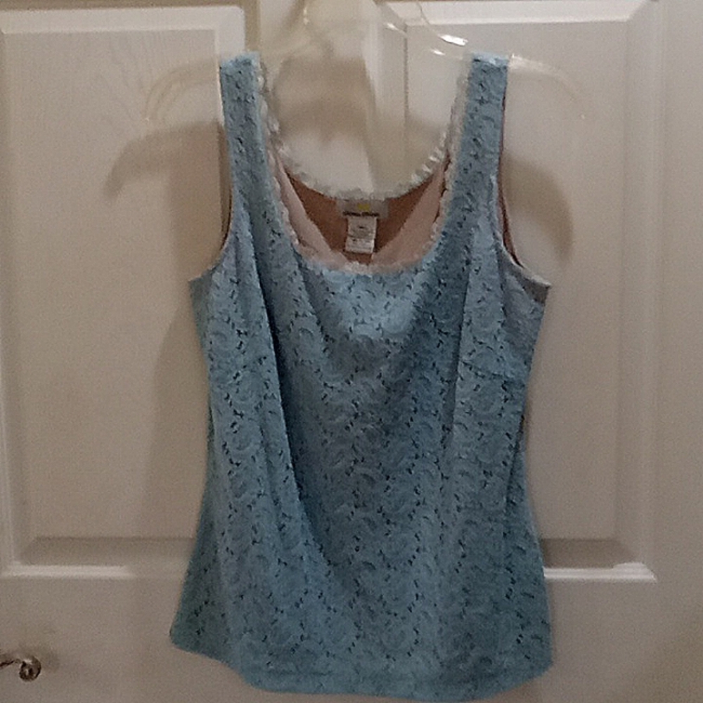 Baby blue lace tank top